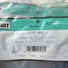 Panduit Cat 6 RJ-45 Patch Cord 10ft Blue Tang...