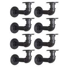 Industrial L Pipe Shelf Brackets for 6-12 in Depth Wood,Heavy-Duty ... Fast Ship