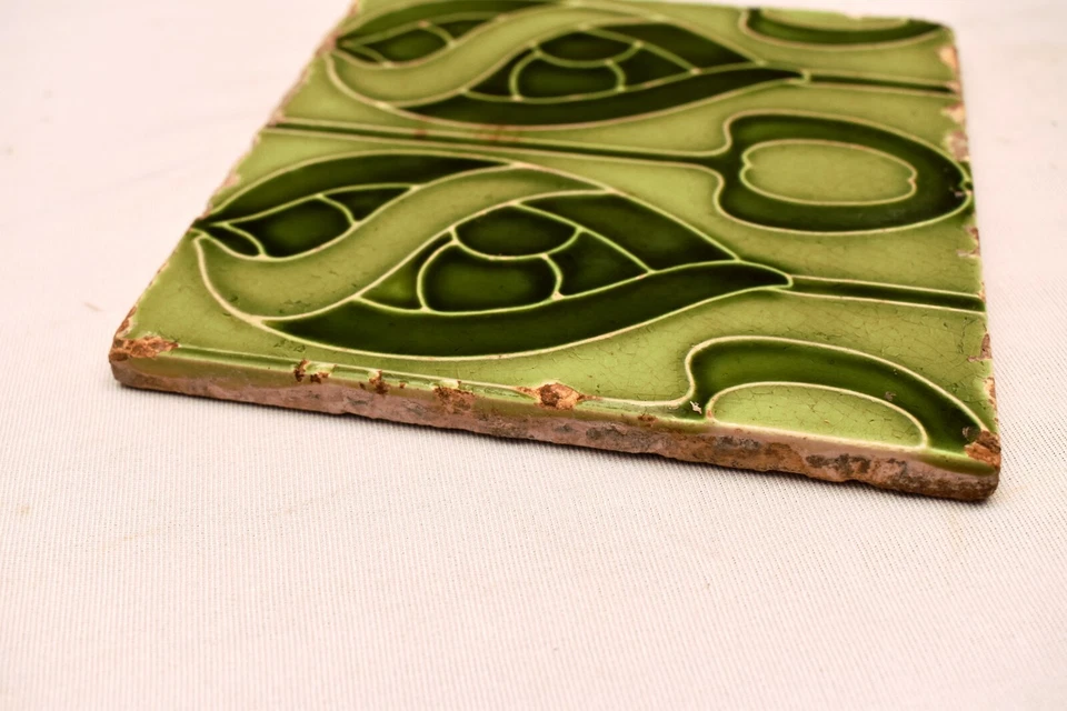 Azulejo de pared antiguo Minton Hollins & Co patrón de flor Stoke On Trent porcelana"41 Foto 3 de 4