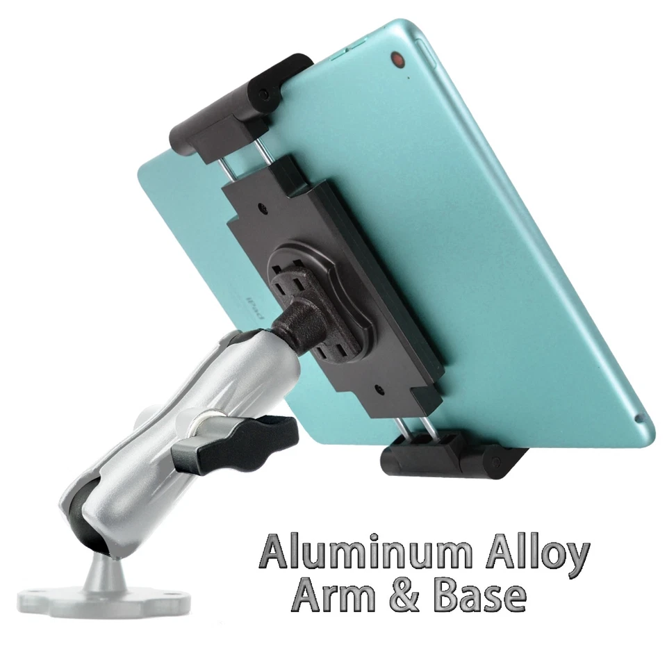 Aluminum Heavy Duty Drill Base Truck Semi Wall Mount For Apple Samsung Tablet - Image 2 of 4