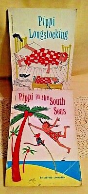 PIPPI LONGSTOCKING SET 2 PB ASTRID LINDGREN IN SOUTH SEAS 1959 SBS SCHOLASTIC.