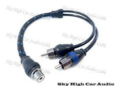 Sky High Car Audio RCA Y Splitter Cables 1F2M One Female Two Male Triple Shield