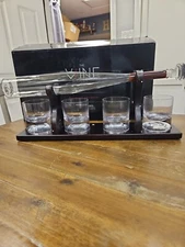 The Wine Savant Baseball Decanter Set w/ 4 Baseball Glasses NEW in open box