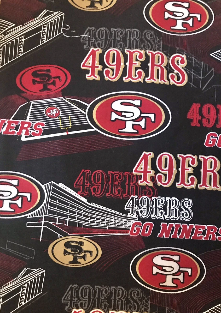 San Francisco 49ers STADIUM Hometown COTTON FABRIC BTHY 18 x44