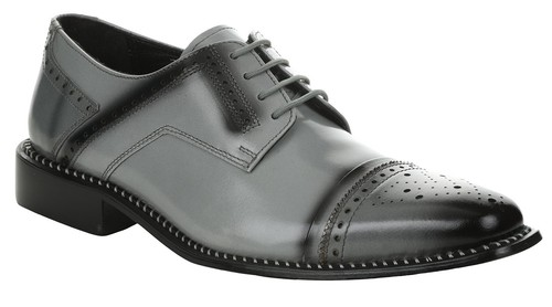 LIBERTYZENO Mens Genuine Leather Brogue Cap toe Formal Lace up Oxford Dress shoe - Picture 3 of 19