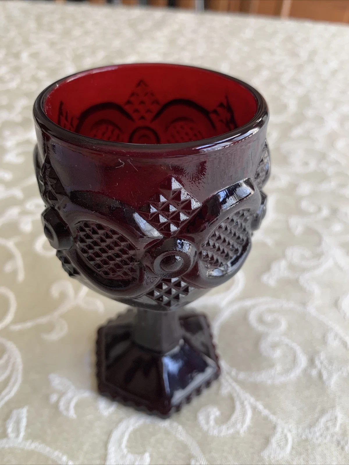 Avon Ruby Red Cape Cod 1876 Wine Glass