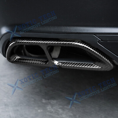 Rear Cylinder Exhaust Pipe Cover Carbon Fiber Texture For Honda Accord 10th Gen