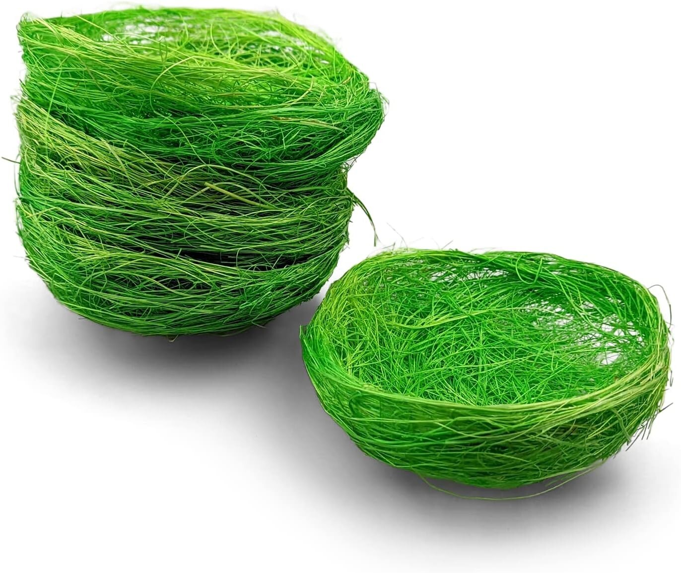 6x nido decorativo di sisal verde 7 cm nido uccelli Pasqua mini nido uccello