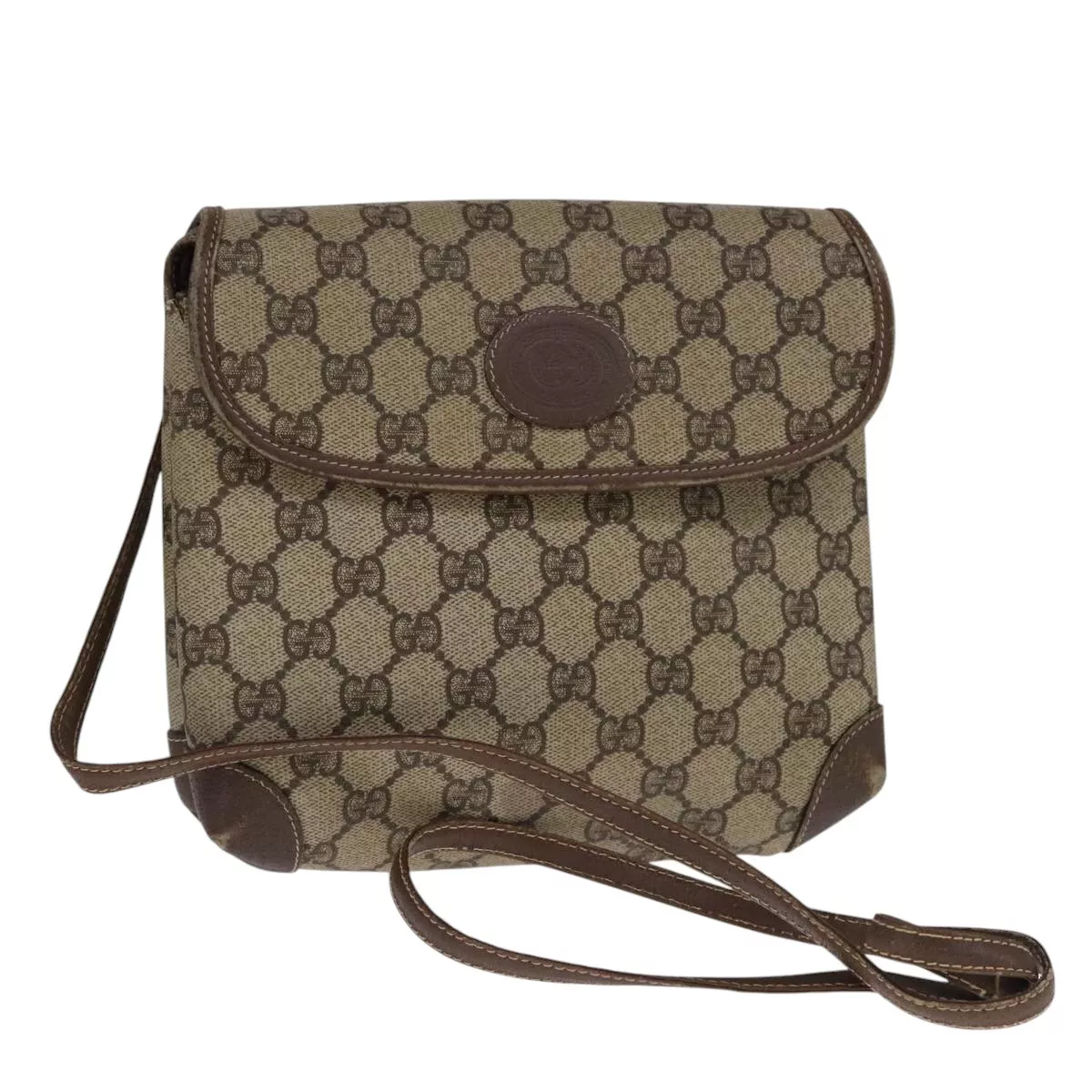 Sac à bandoulière GUCCI GG Supreme PVC beige authentique ac3525