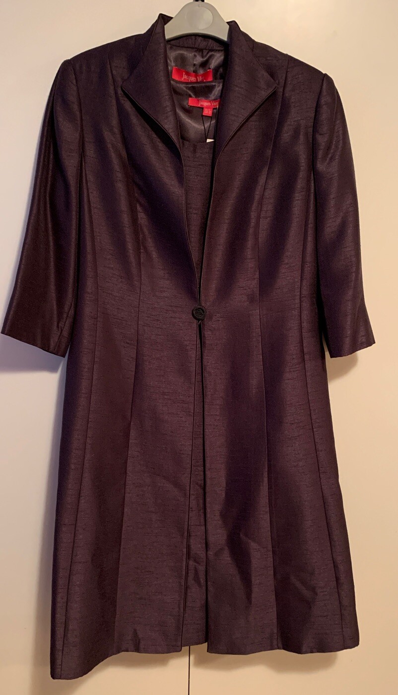 Jacques Very Size 14 Datk Brown Dress & Long Jacket Set RRP £358 image 8
