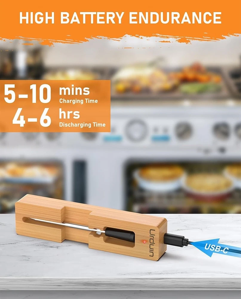 Wireless Meat Thermometer, 442ft Wireless Range Digital Meat Thermometer, Sma... Wireless Meat Thermometer, 442ft Wireless Range Digital Meat Thermometer, Sma...