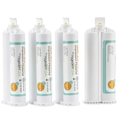 HOUSE BRAND VPS IMPRESSION MATERIAL LIGHT BODY REGULAR SET 4 x 50 ML HYGEDENT USA