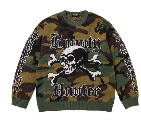 Supreme Bounty Hunter Sweater Woodland Camo Size Small Acrylic