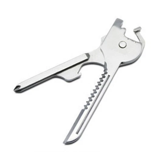 2PCS 6-in-1 Multifunction Stainless Steel Utili Key Tool Keyring Keychain new - Picture 3 of 6