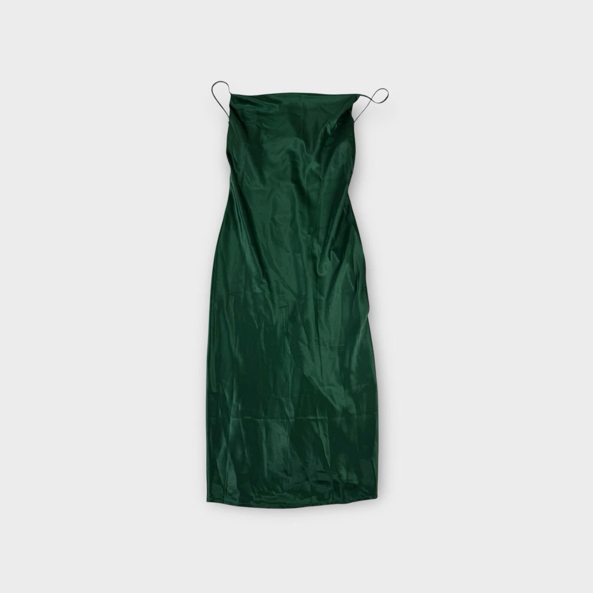 army green satin dress Olive Green Silk Slip Dress main image 1