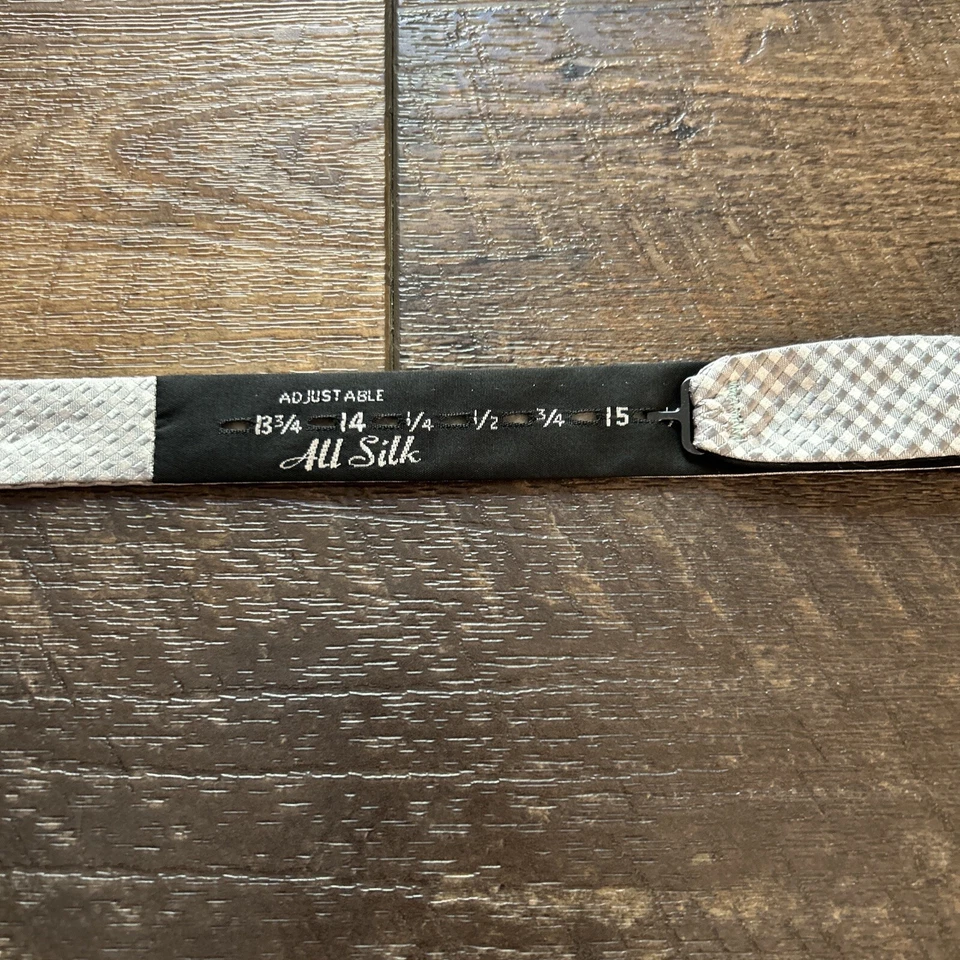 Pajarita ajustable Brooks Brothers 346 para hombre gris/marfil seda Foto 3 de 4