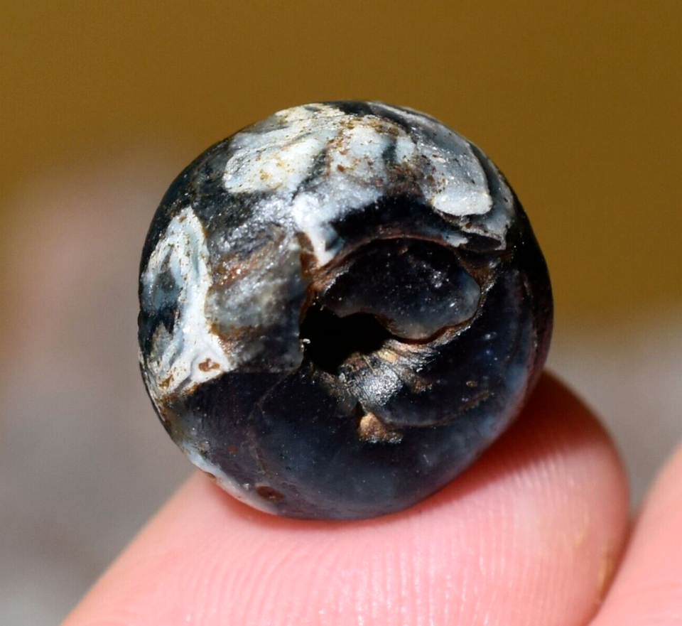 Ancient Islamic Blue Glass Mandrel Wound Eye Bead Excavated Mali ...