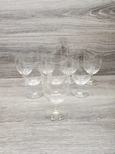 (8) Vtg Noritake Sasaki Etched Wheat Crystal Stemed Water Goblets Or Glasses