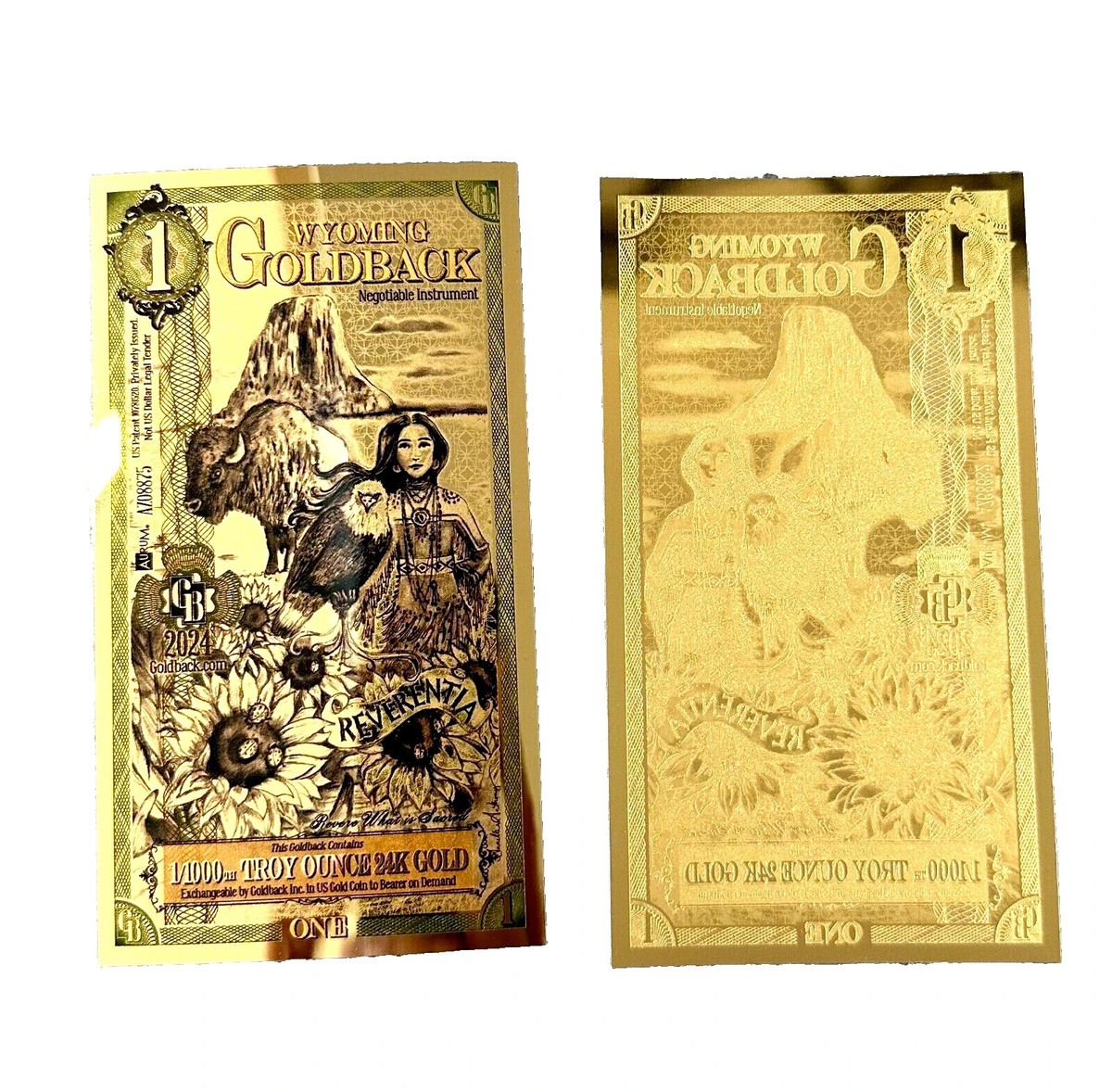 Complete Set! Lot ALL 9 STATES Goldback 24KT Gold Foil Notes 1