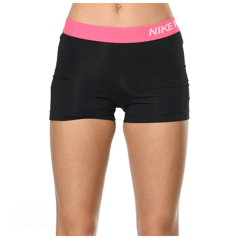 NIKE Women's Pro 3" Training Shorts, Black/Vivid Pink/White - Brand New-Unopened - Image 4 of 4