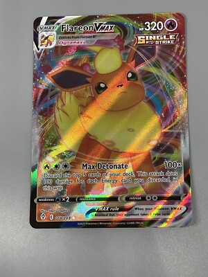Flareon VMax Pokemon Evolving Skies TCG 018/203 Ultra Rare Full