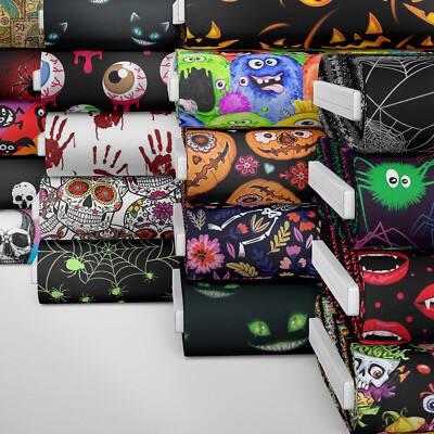 100 % Baumwolle Halloween gruseliges Design Kinder Bastelstoff | 140 cm breit | FQ