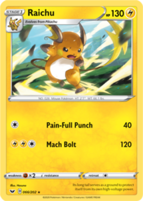 1x Raichu 066/202 Sword & Shield Pokemon TCG Card LP | eBay