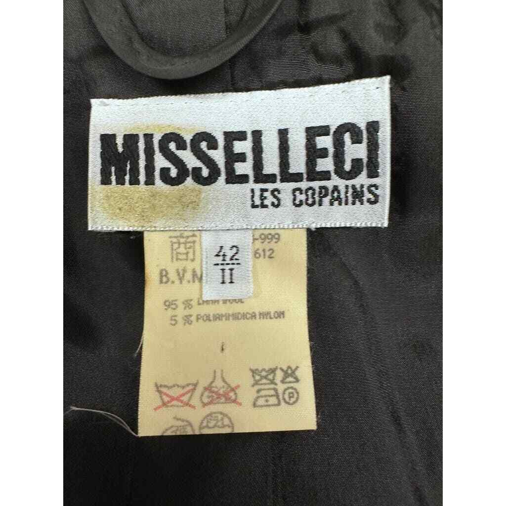 VTG Miss Elle Ci Les Copains Sz 42( M/L) Black/White Herringbone Tweed Jacket image 6