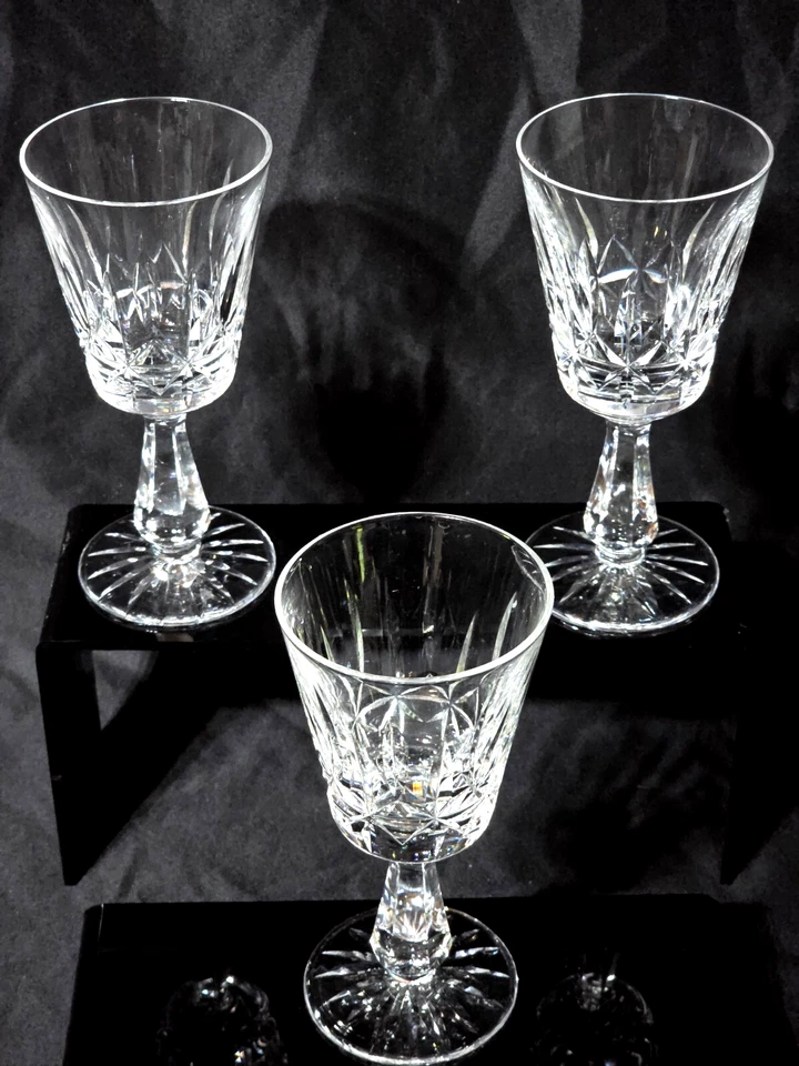 WATERFORD CRYSTAL LISMORE Hand Cut ROSSLARE 6" Claret Wine Glass   - Set Of 3 - Image 2 of 4