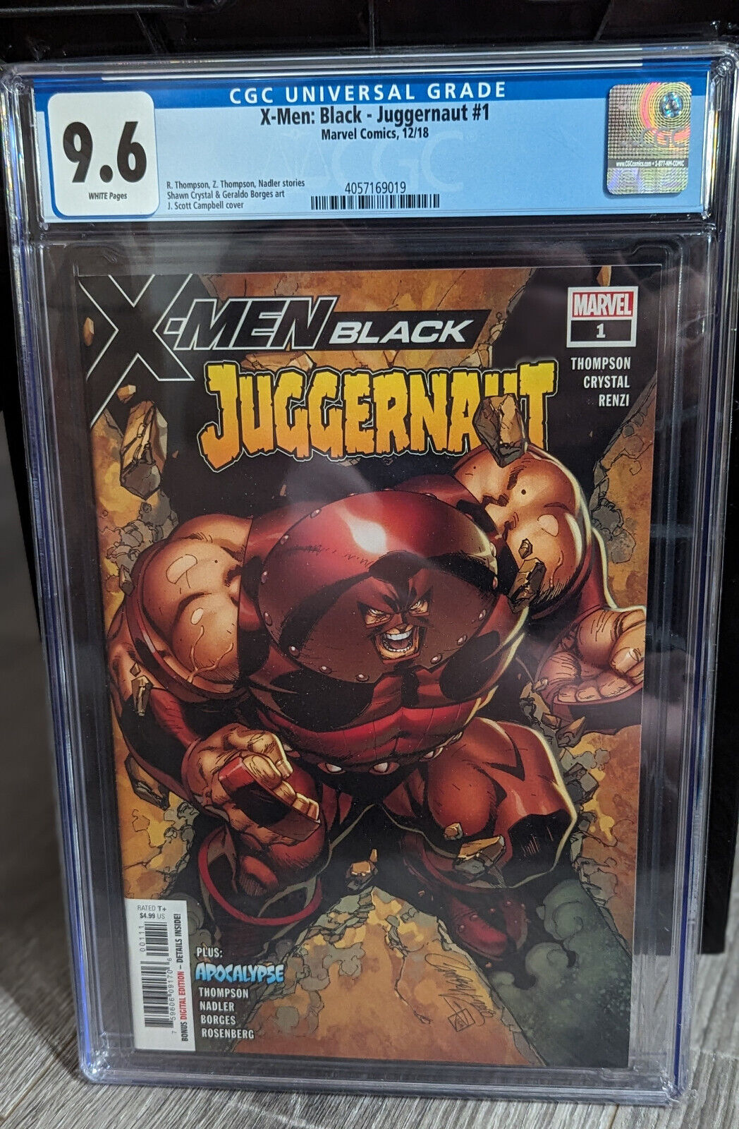 X-men: Black - Juggernaut # 1 CGC 9.6  J. Scott Campbell Cover