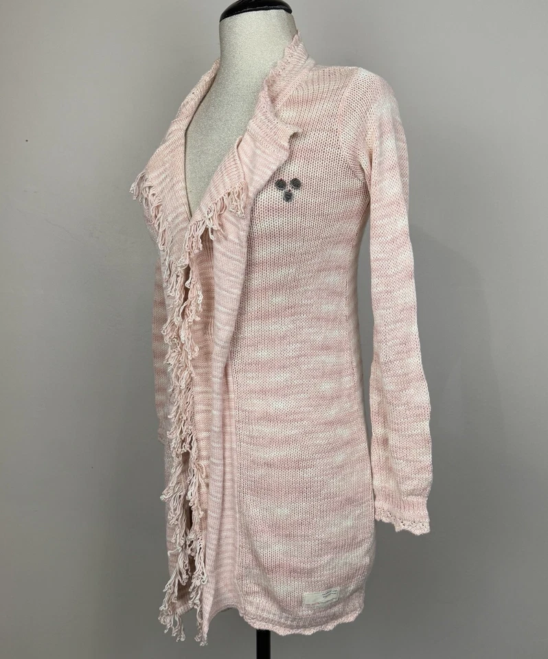 Cárdigan largo Odd Molly plumero XS tejido suéter rosa algodón seda boho bordado Foto 2 de 4
