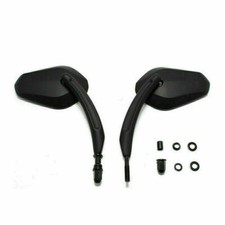 Black Classic Long Stem Diamond Motorcycle Mirrors Fit For Cruiser Dyna UK