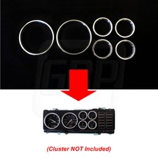 Oldsmobile 442 Polished Aluminum Cluster Rally Gauge Trim Dash Ring Bezels 6pc