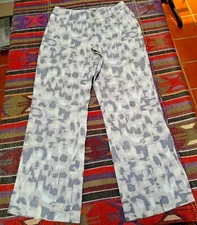 Threads Saks Fifth Avenue Women's Small 100% Linen Trouser Pants Gray Purple