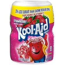 Kool-Aid STRAWBERRY Mix Good Source of Vitamin C,  19 Oz (Pack of 2)