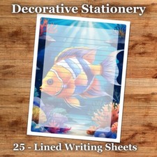25 Sheets Decorative Paper Letter Writing Paper Color Stationery - Sea Life 030