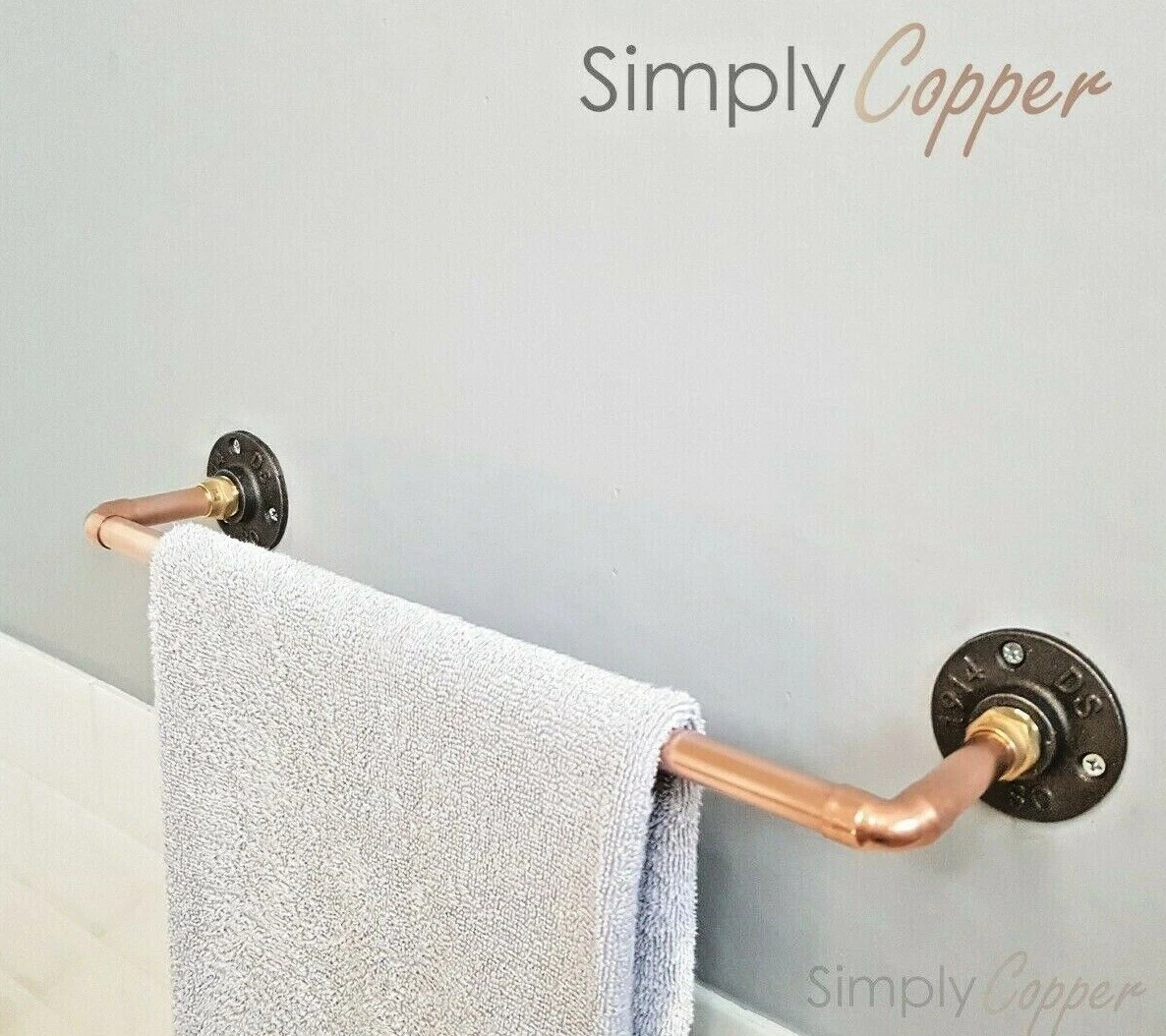 Copper Towel Rail Holder Cast Iron Wall Mounts Industrial