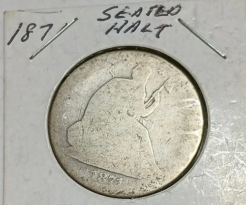 1871-p SEATED LIBERTY HALF DOLLAR 90% Silver 50c better date coin p ag F fair fr