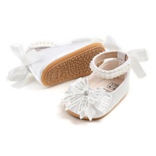 Baby Girls Mary Jane Flats with Bow Non Slip Soft Sole Newborn Infant Toddler...