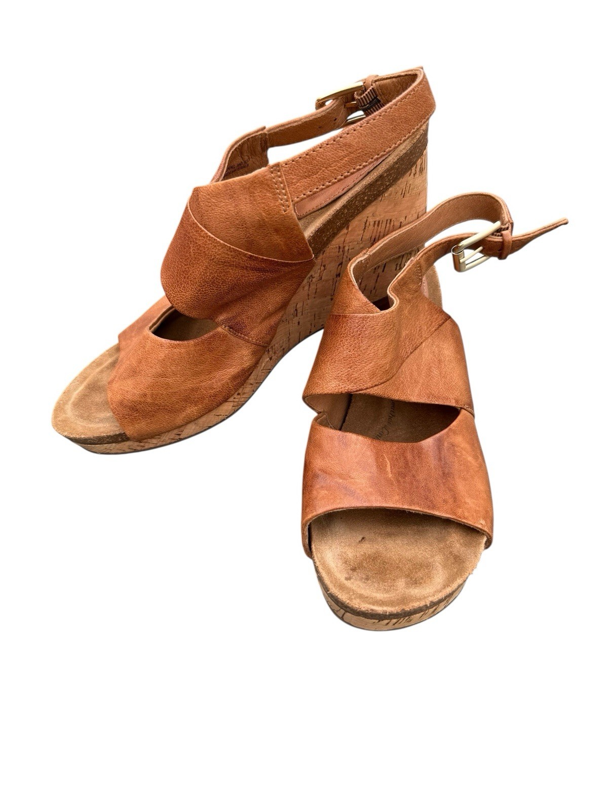 APL Sandali con zeppa Sofft marrone e sughero tabacco in pelle invecchiata 9 5