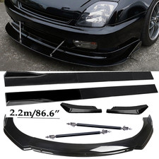 Front Bumper Lip Spoiler Body Kit Rear Lip Glossy Black For Honda Prelude