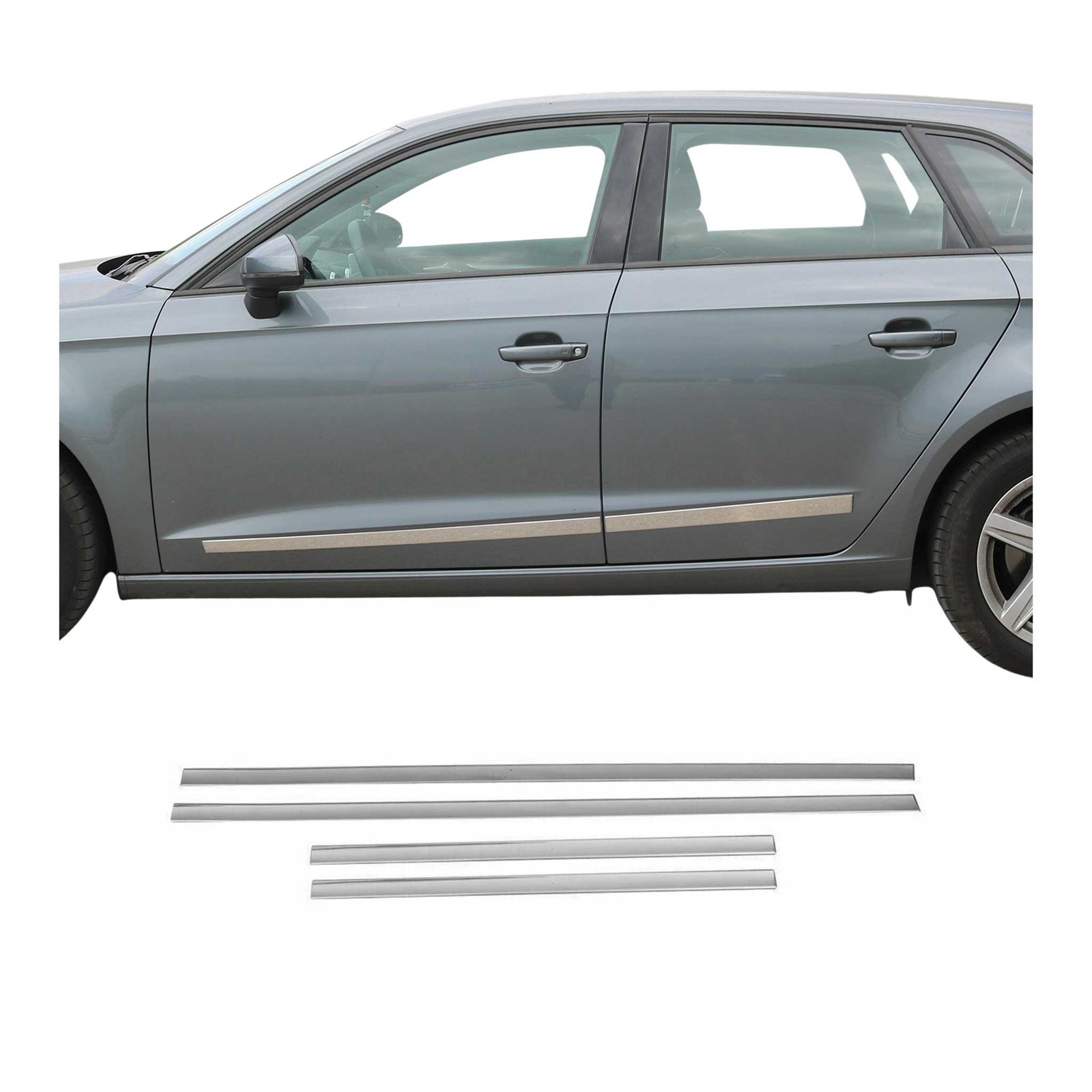 Baguette protection latérale de porte VW Touran 2015-2025 inox chromé 4x