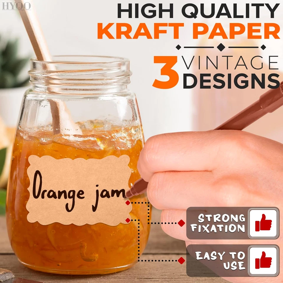 100 piezas pegatinas personalizadas de etiquetas de regalo hechas a mano de 3" X 2" para productos horneados Foto 3 de 4