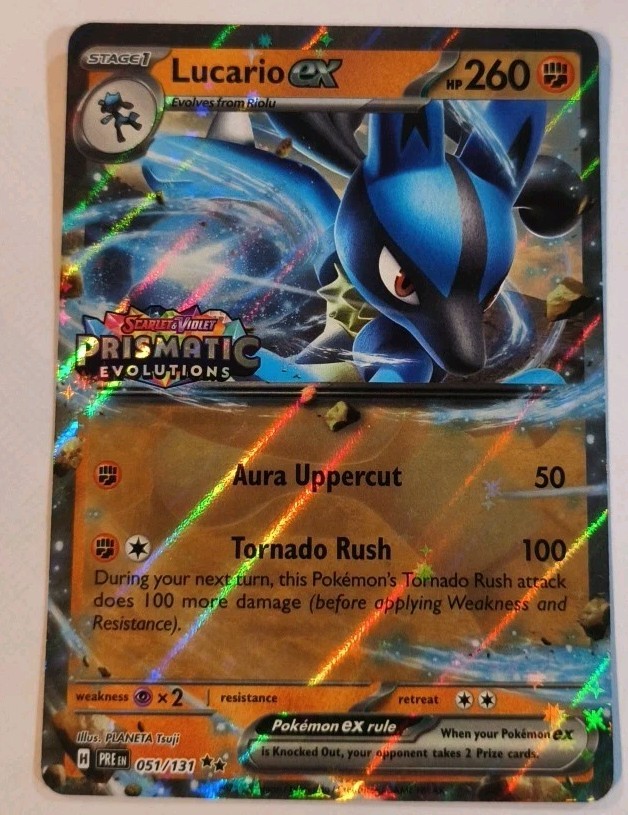 Lucario EX 51/131 Double Rare Holo -SV- Prismatic Evolutions - NM - Pokemon TCG