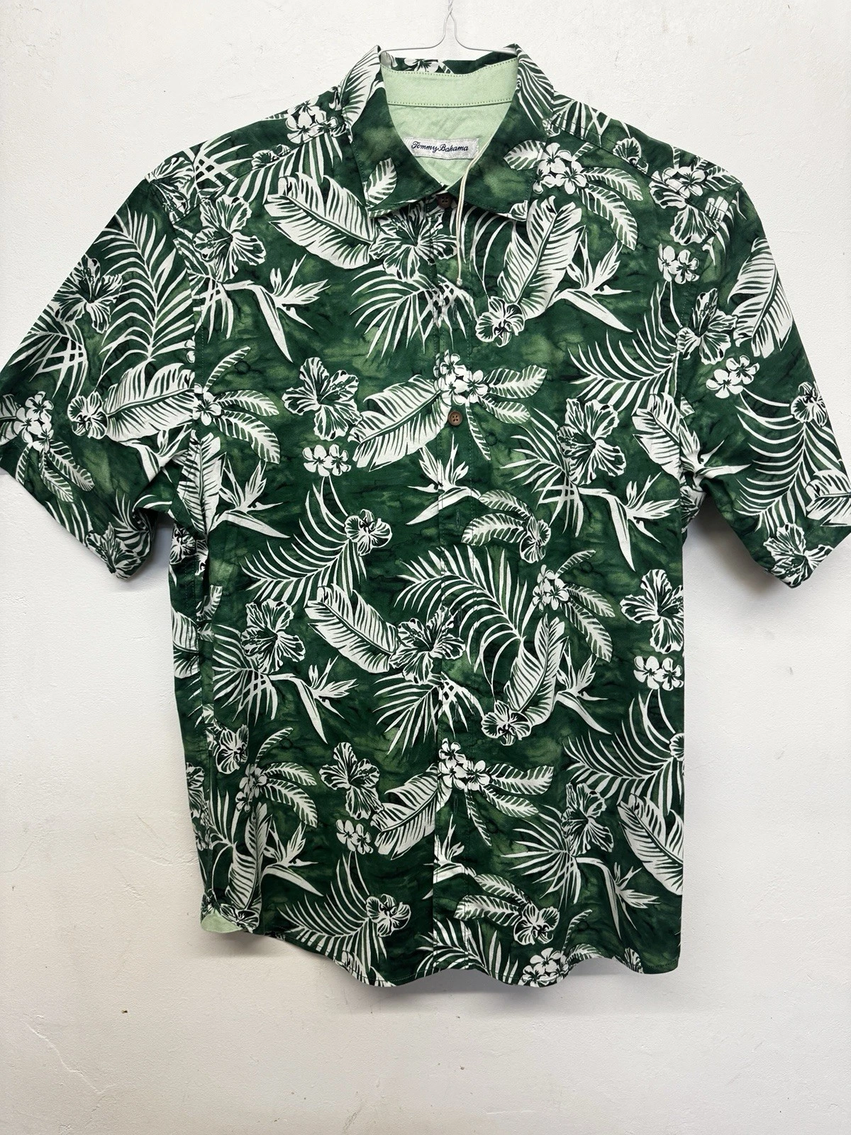 Tommy Bahama Aqua Lush Mens Short Sleeve Floral Print Shirt Green MEDIUM $138