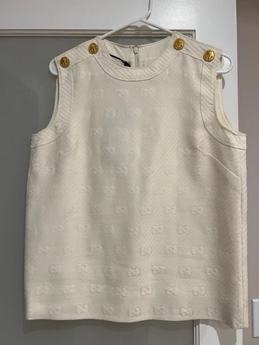 Gilet Gucci GG Monogram Diagonale Avorio Nuovo con etichette