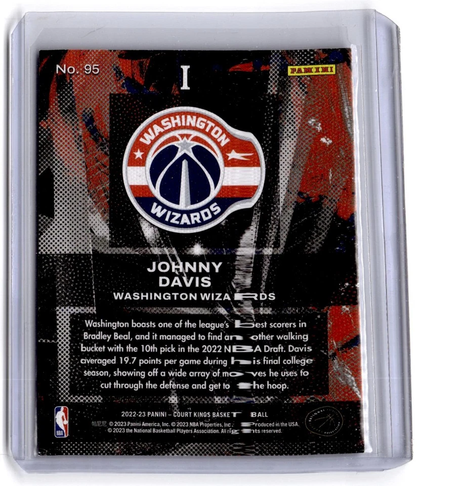 2022-23 Panini Court Kings Johnny Davis RC #95 Washington Wizards - Image 2 of 2