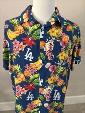 Los Angeles Dodgers MLB Hawaiian Floral Fruits Logo Shirt Men's Size Large