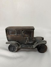Vtg Banthrico Die Cast Metal 1908 Cadillac Limo Coin Bank - MISSING KEY