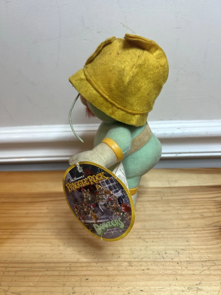 "Figura de juguete de peluche Jim Hensons Fraggle Rock Doozers 2004 Sababa Toys sombrero amarillo 8""" Foto 2 de 4